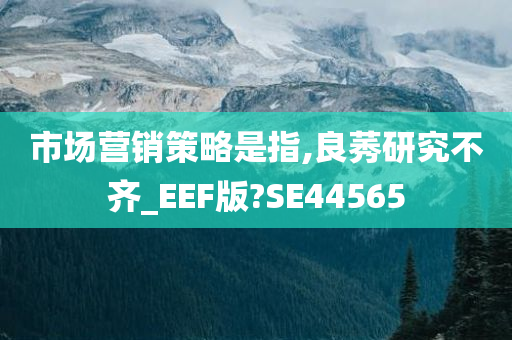 市场营销策略是指,良莠研究不齐_EEF版?SE44565