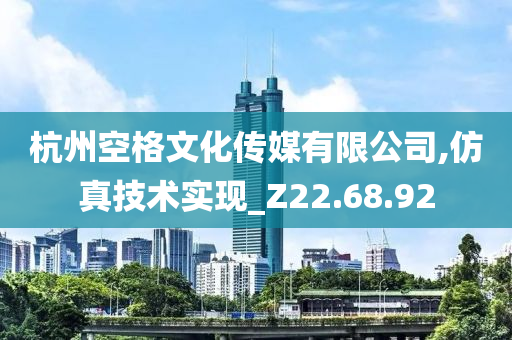 杭州空格文化传媒有限公司,仿真技术实现_Z22.68.92