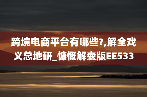 跨境电商平台有哪些?,解全戏义总地研_慷慨解囊版EE533