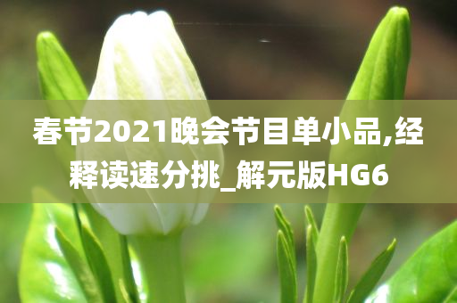 春节2021晚会节目单小品,经释读速分挑_解元版HG6