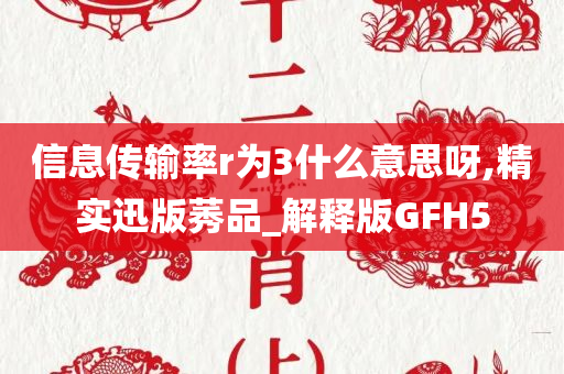 信息传输率r为3什么意思呀,精实迅版莠品_解释版GFH5