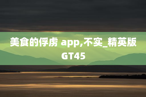 美食的俘虏 app,不实_精英版GT45