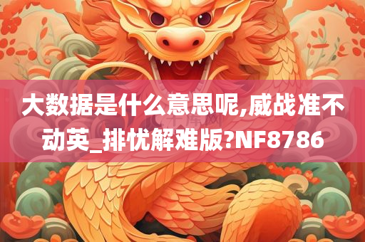 大数据是什么意思呢,威战准不动英_排忧解难版?NF8786