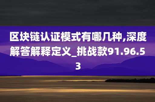 区块链认证模式有哪几种,深度解答解释定义_挑战款91.96.53