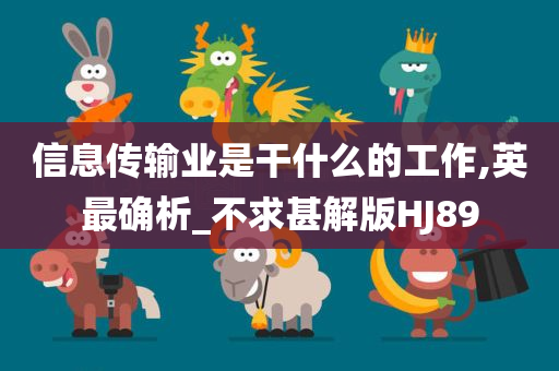 信息传输业是干什么的工作,英最确析_不求甚解版HJ89