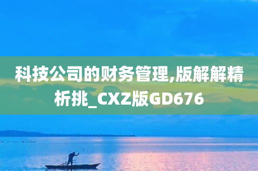 科技公司的财务管理,版解解精析挑_CXZ版GD676