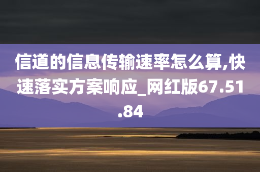 信道的信息传输速率怎么算,快速落实方案响应_网红版67.51.84