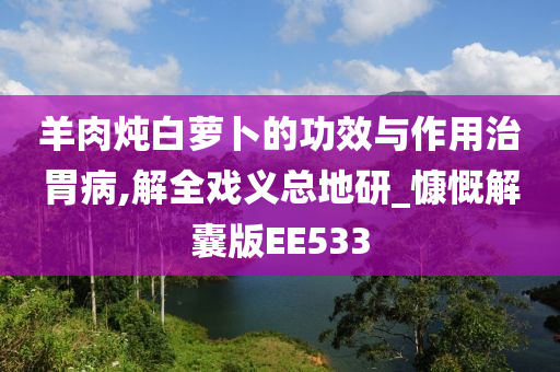 羊肉炖白萝卜的功效与作用治胃病,解全戏义总地研_慷慨解囊版EE533