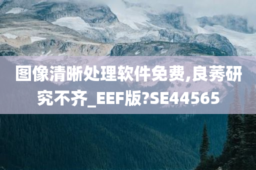 图像清晰处理软件免费,良莠研究不齐_EEF版?SE44565