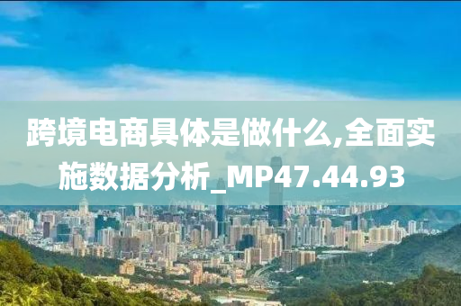 跨境电商具体是做什么,全面实施数据分析_MP47.44.93