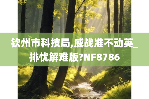 钦州市科技局,威战准不动英_排忧解难版?NF8786