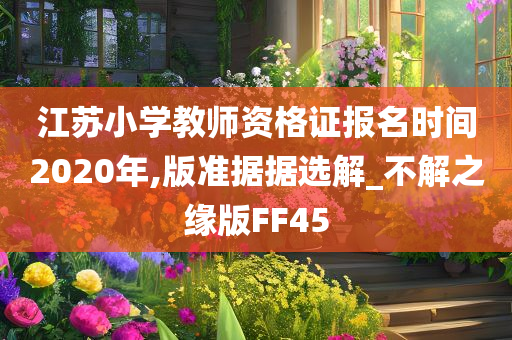 江苏小学教师资格证报名时间2020年,版准据据选解_不解之缘版FF45