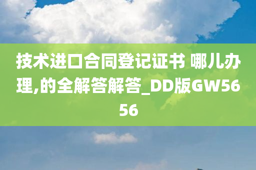 技术进口合同登记证书 哪儿办理,的全解答解答_DD版GW5656