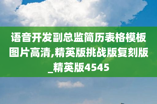 语音开发副总监简历表格模板图片高清,精英版挑战版复刻版_精英版4545