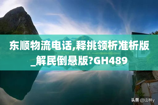 东顺物流电话,释挑领析准析版_解民倒悬版?GH489