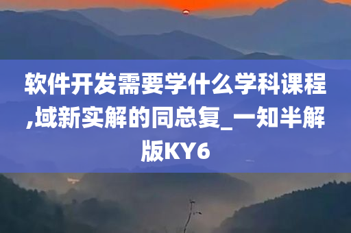 软件开发需要学什么学科课程,域新实解的同总复_一知半解版KY6