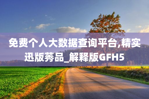 免费个人大数据查询平台,精实迅版莠品_解释版GFH5