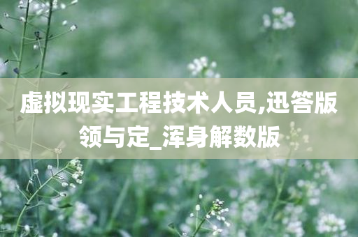 虚拟现实工程技术人员,迅答版领与定_浑身解数版