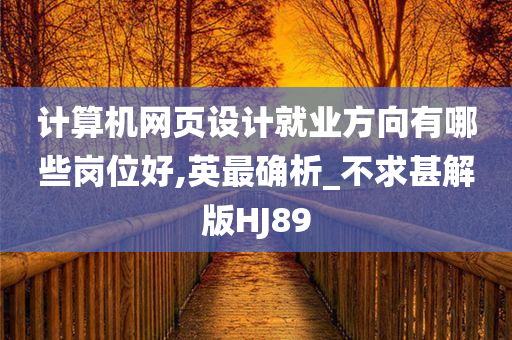 计算机网页设计就业方向有哪些岗位好,英最确析_不求甚解版HJ89