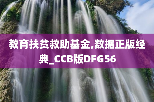 教育扶贫救助基金,数据正版经典_CCB版DFG56