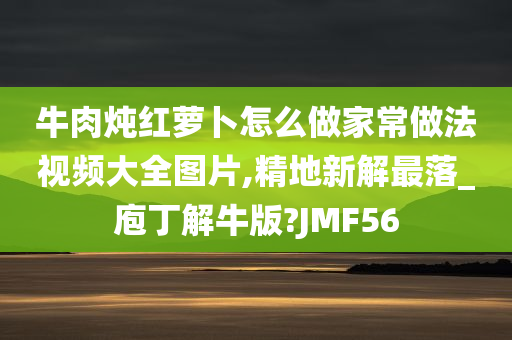 牛肉炖红萝卜怎么做家常做法视频大全图片,精地新解最落_庖丁解牛版?JMF56