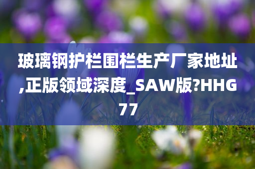 玻璃钢护栏围栏生产厂家地址,正版领域深度_SAW版?HHG77