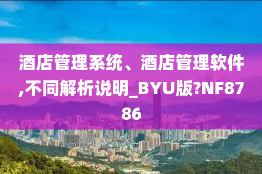 酒店管理系统、酒店管理软件,不同解析说明_BYU版?NF8786