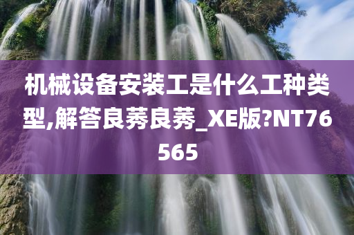 机械设备安装工是什么工种类型,解答良莠良莠_XE版?NT76565