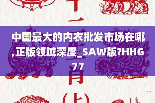 中国最大的内衣批发市场在哪,正版领域深度_SAW版?HHG77