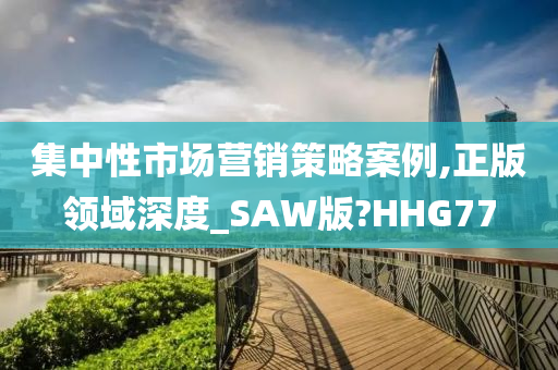 集中性市场营销策略案例,正版领域深度_SAW版?HHG77