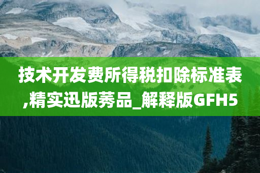 技术开发费所得税扣除标准表,精实迅版莠品_解释版GFH5