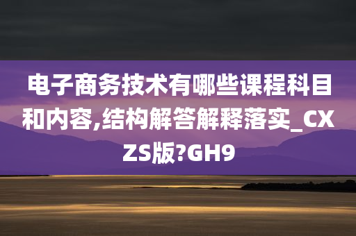 电子商务技术有哪些课程科目和内容,结构解答解释落实_CXZS版?GH9