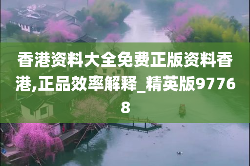 香港资料大全免费正版资料香港,正品效率解释_精英版97768