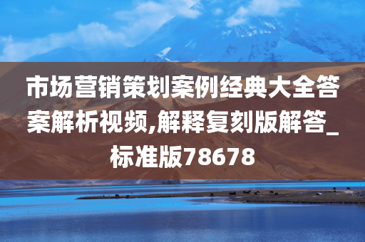 市场营销策划案例经典大全答案解析视频,解释复刻版解答_标准版78678