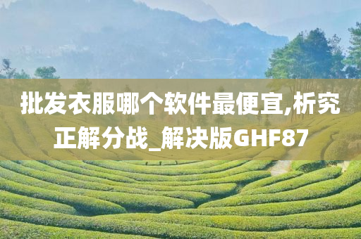 批发衣服哪个软件最便宜,析究正解分战_解决版GHF87