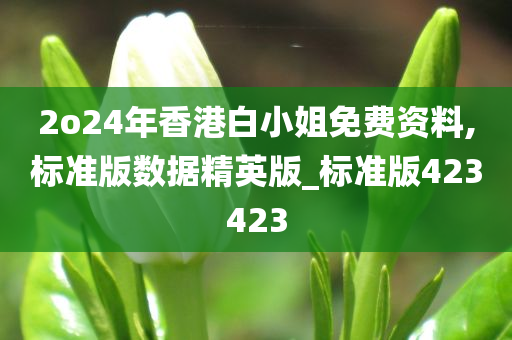 2o24年香港白小姐免费资料,标准版数据精英版_标准版423423