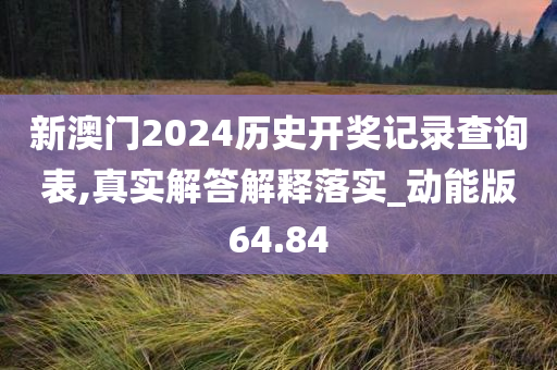 新澳门2024历史开奖记录查询表,真实解答解释落实_动能版64.84