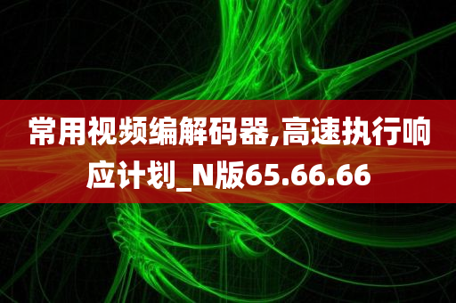 常用视频编解码器,高速执行响应计划_N版65.66.66