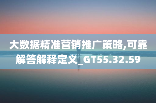 大数据精准营销推广策略,可靠解答解释定义_GT55.32.59