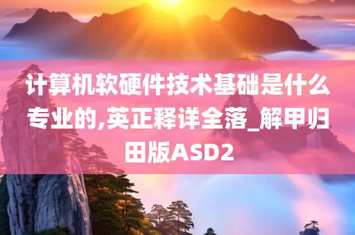 计算机软硬件技术基础是什么专业的,英正释详全落_解甲归田版ASD2