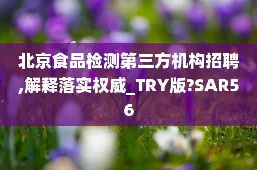 北京食品检测第三方机构招聘,解释落实权威_TRY版?SAR56