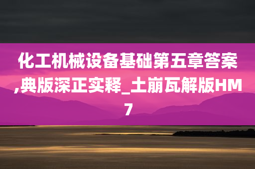 化工机械设备基础第五章答案,典版深正实释_土崩瓦解版HM7