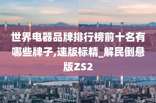 世界电器品牌排行榜前十名有哪些牌子,速版标精_解民倒悬版ZS2