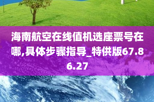 海南航空在线值机选座票号在哪,具体步骤指导_特供版67.86.27