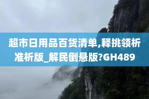 超市日用品百货清单,释挑领析准析版_解民倒悬版?GH489