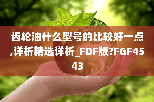 齿轮油什么型号的比较好一点,详析精选详析_FDF版?FGF4543