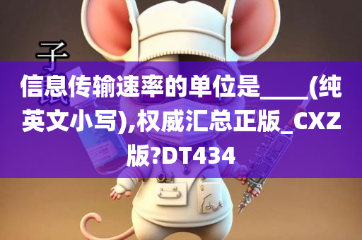 信息传输速率的单位是____(纯英文小写),权威汇总正版_CXZ版?DT434