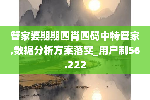 管家婆期期四肖四码中特管家,数据分析方案落实_用户制56.222