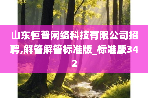 山东恒普网络科技有限公司招聘,解答解答标准版_标准版342