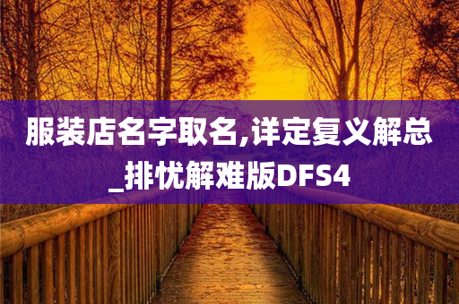 服装店名字取名,详定复义解总_排忧解难版DFS4